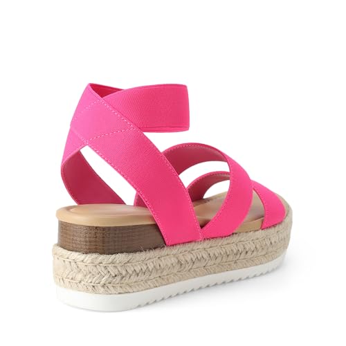 Image of DREAM PAIRS Strappy Espadrille Platform Wedge Sandals for Women Dressy Summer, Comfortable Open Toe Sandals with Cushioned Insole and Ankle Strap Buckle