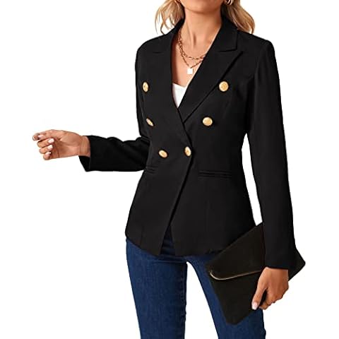 MINTLIMIT Women Blazer Casual Open Front Jacket Suit Work Office Tops Loose Tailored Tops,B-Black,L Cover
