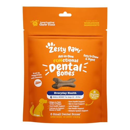 Zesty Paws All-in-One Functional Dental Bones, Small, 6ct