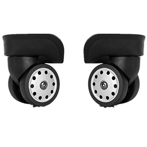 2Pcs YF-W009#L Luggage Porous Wheels Mute Double Row Wheels Suitcase Casters Lockbox Spinners Wheel Swivels Wheel Replacement Travel Customs Box Repair Accessories (Black)