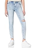Destroyed-Details ONLY Female Skinny Fit Jeans ONLHush Life Mid Ankle Destroy XL32Light Blue Denim