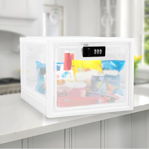 MABCIRY Medicine Lock Box, Lockable Storage Box for Food Medication Phone Safety, Lockable Storage Container with Combination Lock, Lockable Storage Cabinet, Locking Box for Home School Office