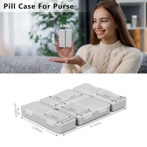 Image of FYY Travel Pill Organizer, Small Pill Box Medicine Case-2pcs Grey