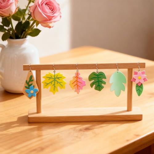Image of ORIGACH 20 Pcs Plant & Maple Leaf Polymer Clay Cutters Set Leaves Shape Earring Clay Cutter DIY Craft Supplies for Earring and Jewelry Making