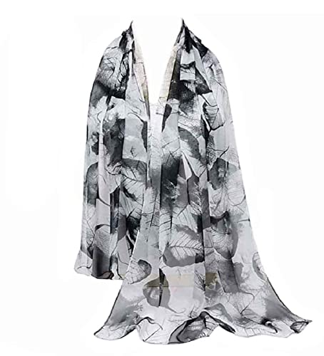 Image of Pokeedioty Scarfs for Women Lightweight Scarves Elegant Floral Pattern Sheer Scarfs Shawls Wraps