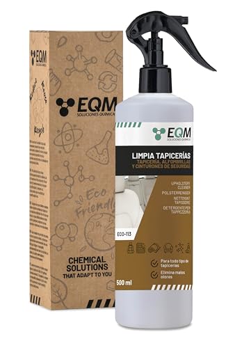 EQM - ECO-113 - Limpia Tapicerías Coche Profesional - 500 ML - Tela, Cuero y Alcantara - Elimina Manchas y Malos olores - Ideal para alfombras, tapicerías, moquetas, Cinturones de Seguridad