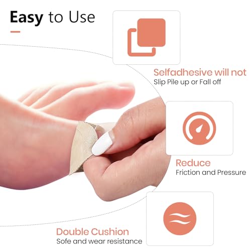 Image of Nuanchu 60 Pieces Bunion Cushions Self-Adhesive Bunion Pads Foot Callus Patches Foot Blister Shoe Accessories Women Men Feet Heel Protector Pads(Khaki,M)
