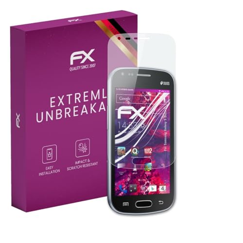 atFoliX Plastic Glass Protective Film compatible with Samsung Galaxy S Duos 2, 9H Hybrid-Glass FX Screen Protector