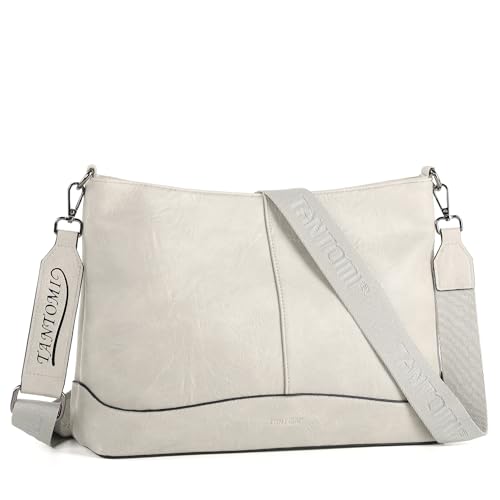 TANTOMI Umhängetasche Damen Mittelgroß, Elegant Handtasche Damen Crossbody Bag mit Vielen Fächern, Schultertasche Damen Tasche mit Verstellbar Breitem Schultergurt