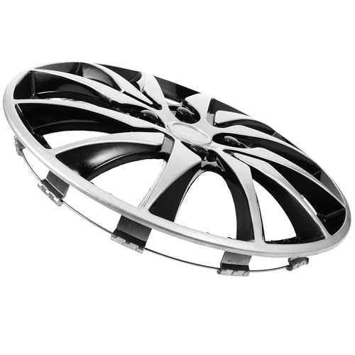 Genérico Tapacubos para Ruedas Cubierta Decorativa Bicolor Plata y Negro Protector para Llanta de Coche Embellecedor de Cubo Automotriz Fácil de Instalar