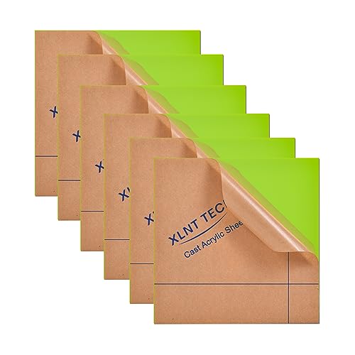 Image of 6 PCS Apple Green Cast Acrylic Sheet 1 /8 Thick 8 x 8 Inch, Opaque Acrylic Sheets for Laser Engraving and Cutting Signs, Light Box, UV Printting, DIY Projects.