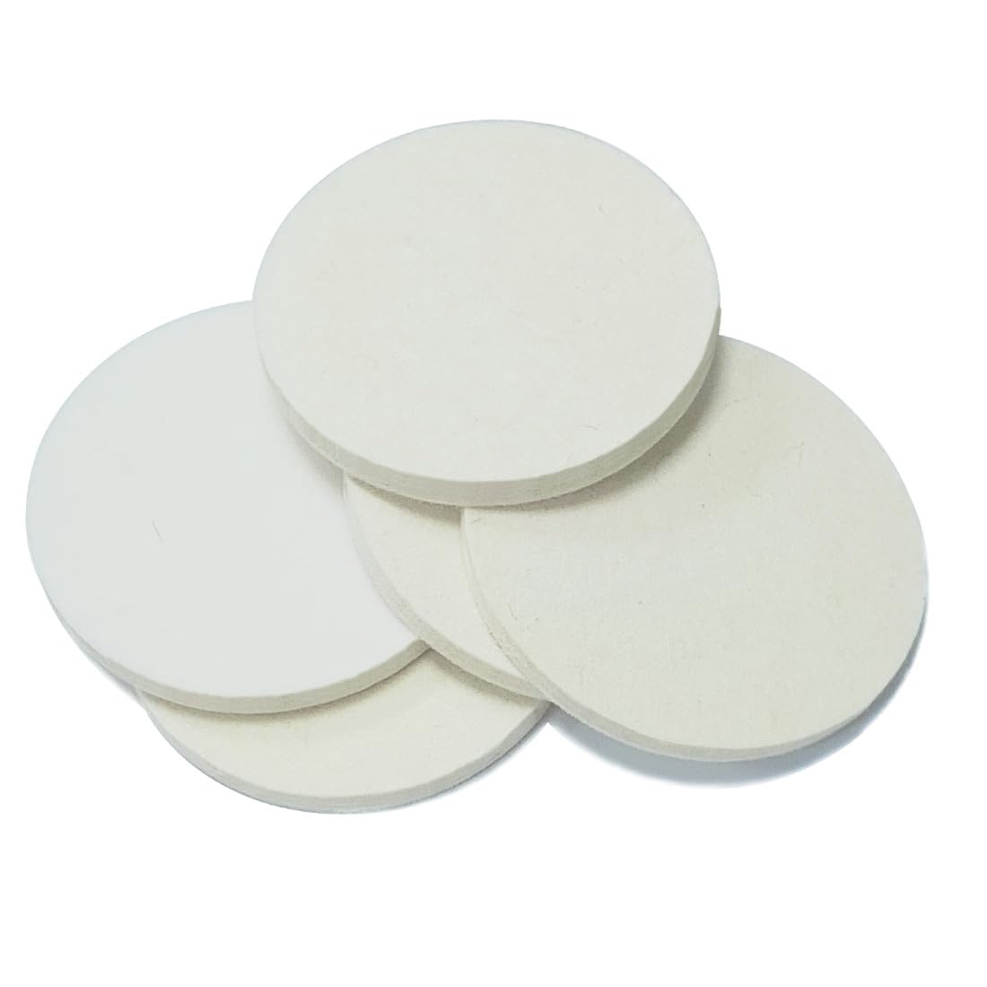 6" Wool Polishing Pads, 5pcs Wool Felt Polishing Pad Buffing Wheels Flocking Hook & Loop Back for Random Orbital Sander