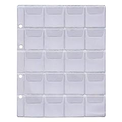 Larius Group 5 x Münzhüllen Münzalbum Münzblätter, 26 – 35-41 - 58 mm Ø Verschiedene Größen, Für Münzen, Gedenkmünzen, z.B. 2 Euro Münzen (20 Fächer bis 41 mm Ø)