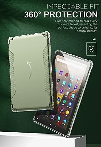 MoKo Case Fits All-New Kindle Fire HD 10 & 10 Plus tablet (11th generation, 2021 release) 10.1", Ultra Clear Soft Flexible Transparent TPU Skin Bumper Back Cover Shell, Clear