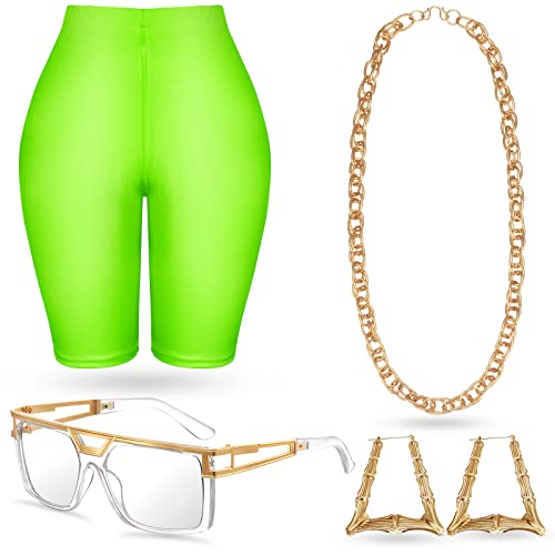 Kit déguisement hip hop femme avec pantalon yoga et lunettes de rappeur pour fête à thème 90s