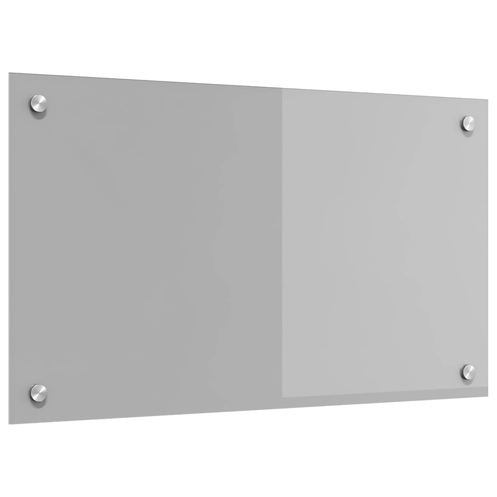 Vidaxl Lightgrey Kitchen Backsplash Light Grey 70 X 40 Cm Tempered Glass, Modern, Durable Glass Backsplash For Kitchen, Heat-Resistant Wall Cover, Stylish Design, Easy Installation Feature
