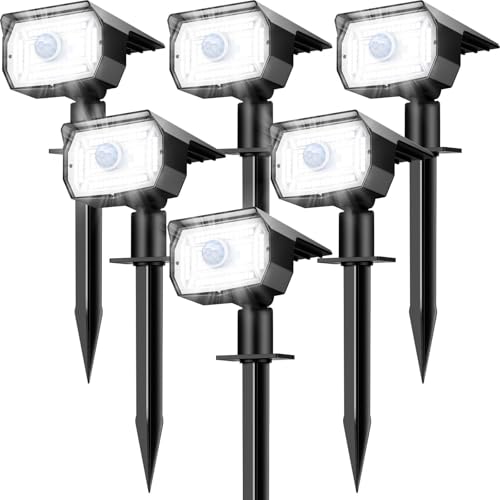 nipify 6 Pack Solar Lights Outdoor Waterproof, Motion Sensor Spot