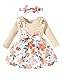 Borlai Kleinkind Baby Mädchen Kleidung Set Langarm Rüschen Strampler Kleid Floral Gedruckt Bow Rock Jumpsuit Onesie Outfit