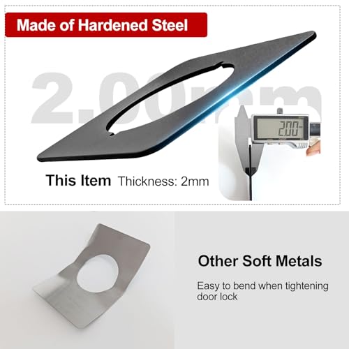 Door Knob Plates Square Version, Matte Black, Thick, Door Reinforcement Plate, Scar Plates for Door Knob/Deadbolt, Door Handle Cover Filler Fixing Repair Backplate(2 Pcs, Matte Black)