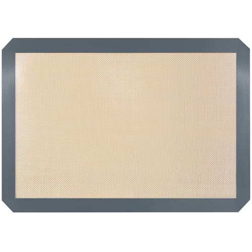 Silicone Baking Mat, 16.5" x 11.6" Silicone Cookie Sheets for Baking, Reusable Baking Mat, Non-Stick Reusable, Food Safe, Dark Gray Oven Baking Sheet for Making Cookies Macaroons Bread 1 Pack