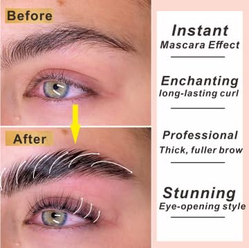 Miniatura 4 de Kit de laminación de cejas 2 en 1, kit profesional de pestañas permanentes que duran 6-8 semanas, pestañas rizadas naturales y cejas esponjosas de