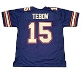 Tim Tebow Jersey Stitched Blue Custom Football New No Brand/Logos (US, Alpha, Medium, Regular, Regular, Blue)