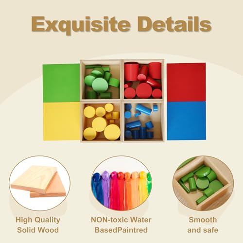 Image of MONTESSORI OUTLET Knobless Cylinders (Set of 4) for 3-6 Years Montessori Education at School and Home