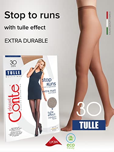 Image of Conte elegant Sheer 30 Denier Matte Pantyhose - Tulle