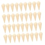 GLSTOY Cucuruchos Desechables de Madera Ecológica y Biodegradable para Helados y Chuches, Paquete de 50 Unidades para Fiestas y Celebraciones