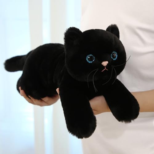 Image of PEACH CAT Black Cat Plush Cute Kitten Stuffed Animal Soft Plushies Toy Pillow Gifts for Kids 17.7 inch