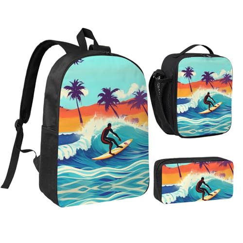 Sac à dos imprimé hawaïen noir parfait pour les sorties de vacances