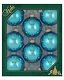 Christmas By Krebs Made in The USA Designer Seamless Glass Christmas Ball Ornaments, 2 5/8' (67mm), 8 Pieces