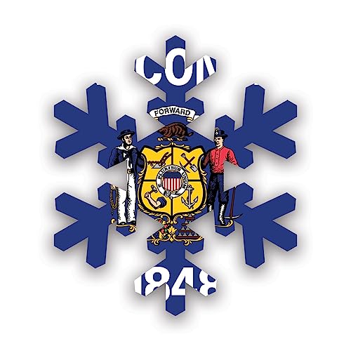 Fagraphix Wisconsin Snowflake Vinyl Decal 2" Weatherproof