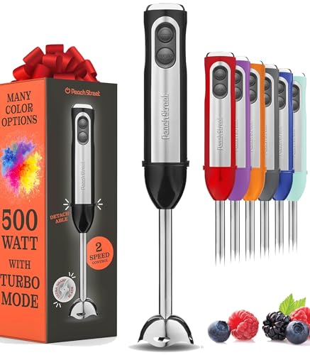 Powerful Immersion Blender, Electric Hand Blender 500 Watt with Turbo Mode, Detachable Base. Handheld Kitchen Gadget Blender Stick for Soup, Smoothie, Puree, Baby Food, 304 Stainless Steel Blades image 2