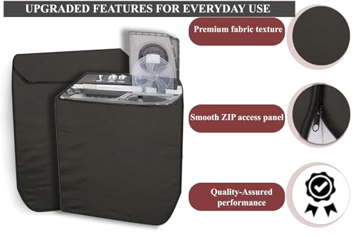 Image of The Furnishing Tree Polyester Waterproof Semi Automatic Washing Machine Cover Compatible for Super General 8 Kg & 9 Kg, DxWxH In Cms: ( 51x83.8x96.5 ), Military