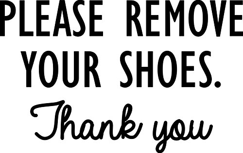 Minglewood Trading Please Remove Your Shoes Thank You Vinyl Decal Sticker 6" x 4" Black Door Sign