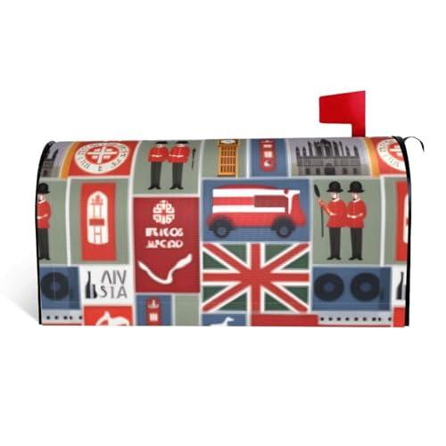 Briefkastenabdeckung mit englischen Symbolen, für Garten, Außenbereich, Hof, Briefkasten, Abdeckung für alle Jahreszeiten