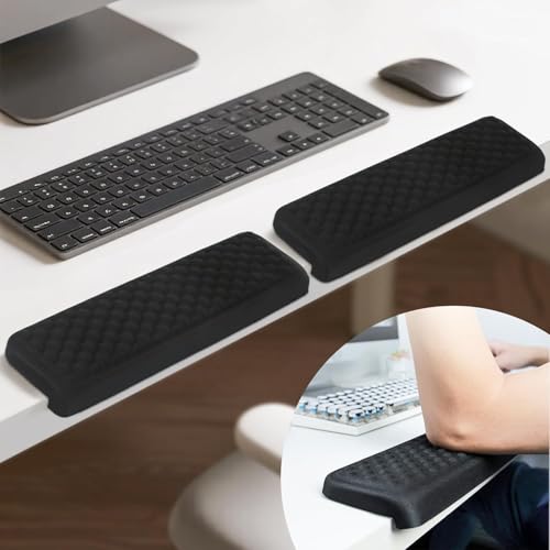 SYCEES 2 Piezas Reposamuñecas y Codos 38 cm con Soporte de Escritorio en L