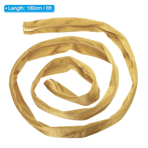 Image of PATIKIL 6ft Lamp Chain Cover, Chain Protective Sleeve Washable with Zipper for Chandelier Lighting Wires Swing Light Fixture, Gold Tone