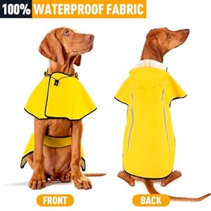 Dog raincoat waterproof raincoat with removable hoodie dog rain coats windproof snowproof dog rain jacket with reflective strip for medium dogs   cucciolini doodles