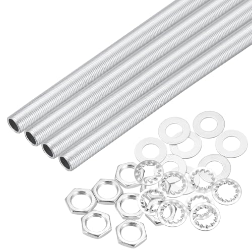 Image of MECCANIXITY 28Pcs 12.2 inch Lamp Pipe Kit with Nuts Washers 1 /8IP Thread Fasteners Assortment for Chandelier Ceiling Light Repair Assembly DIY Hardware
