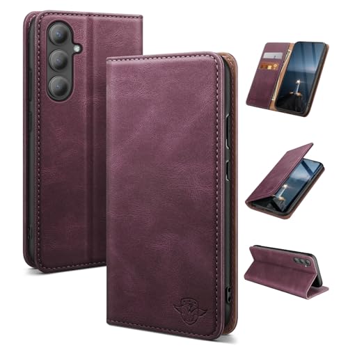 Étui Flip Samsung S25 Cuir Magnétique avec Porte-Cartes RFID