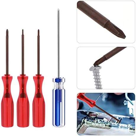 Grevosea 4 Pieces Video Game Repair Kit, Small Screwdriver Triwing (Y) 1.5 2.5 3.0 and Phillips 2.0 Screwdriver Set, Small Screwdriver Watch Glasses Mini Set for Electronics Eyeglasses Computer Toy