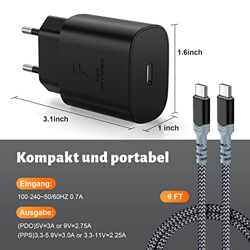 Caricatore USB C da 25W, caricabatterie veloce