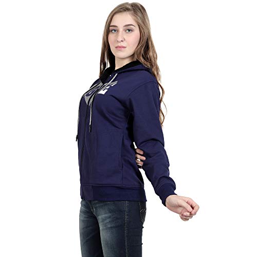 Image of Matelco Women Printed Sweatshirt with Hooded (Dark Pink S)