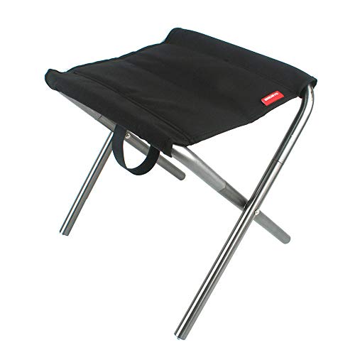 Tabouret de camping noir pliable avec sac pour barbecue