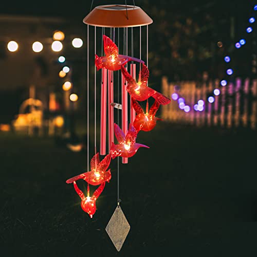 Cardinal Wind Chime Dad Garden Light Garden Gift Solar Cardinal Gift Memorial Wind Chimes For Grandma Solar Cardinal Lights​ Women Birthday Gift Mothday Day For Mom From Daughter #TOP3