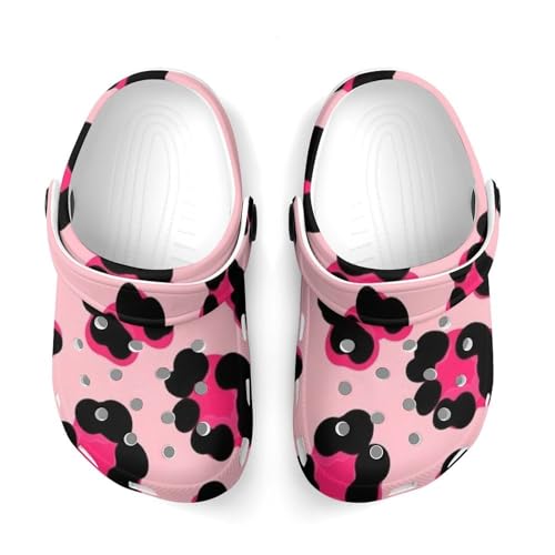 Toddler's Fashion Outdoor Beach Pool Shoes for Cute Summer Style, Cheetah Leopard Print Pink Floral