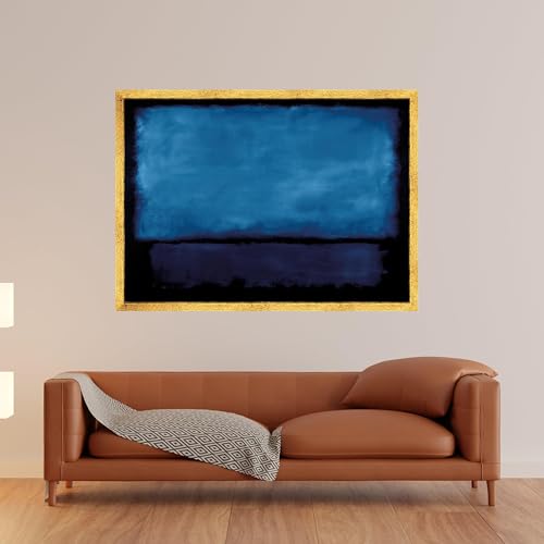 Tableau sur toile bleue grand format art minimaliste moderne - 4