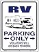 RV Parking Only Novelty Mini Metal Parking Sign PM-666
